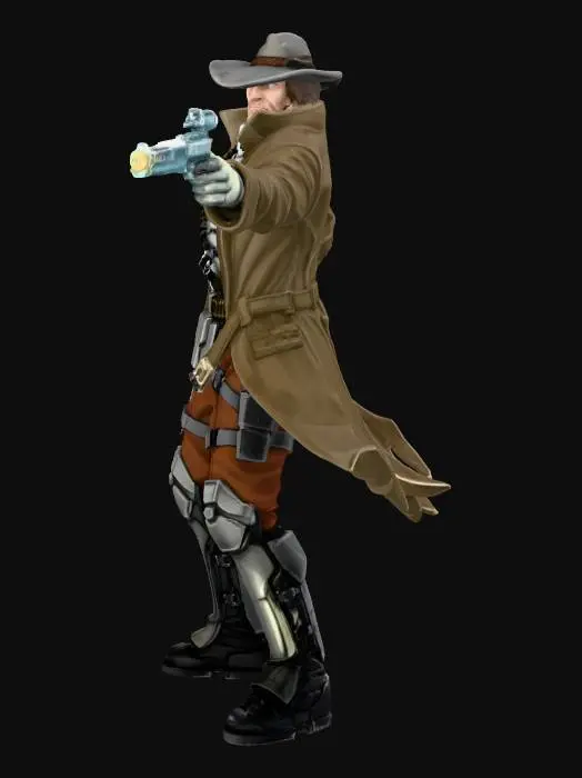 3D model for Cyber Western Gunslinger