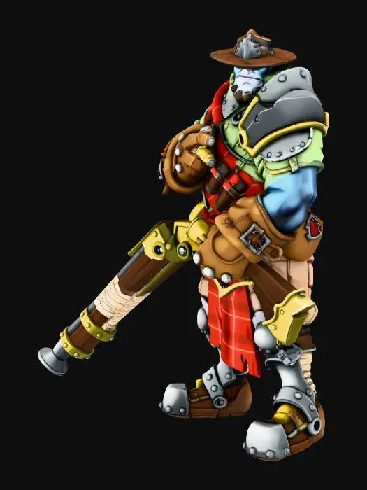 3D model for Steam-Punk Warrior