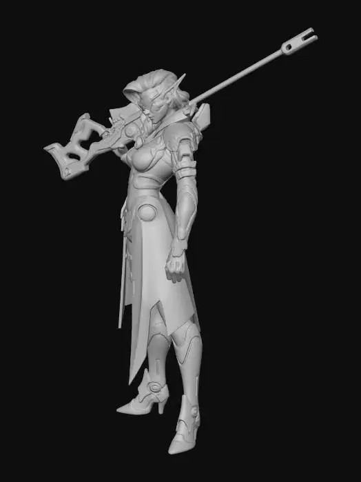 3D model for Cybernetic Sniper Warrior