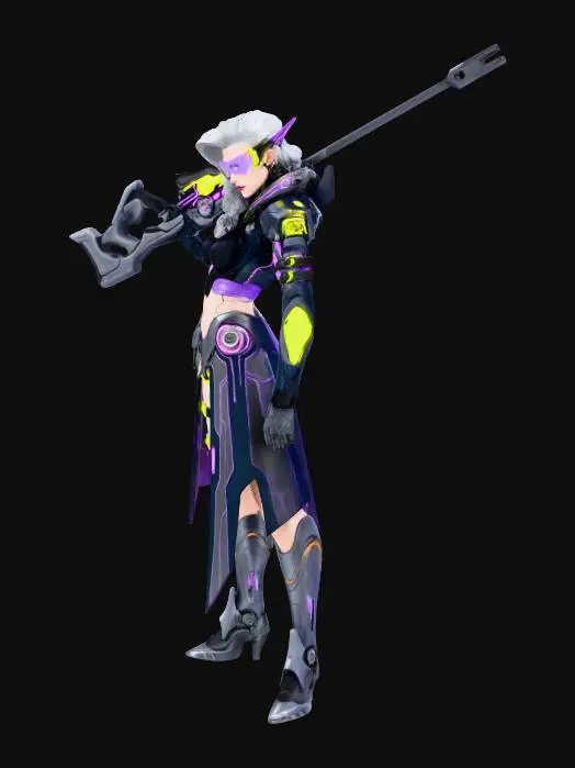 3D model for Cybernetic Sniper Warrior