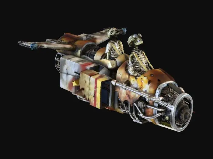 3D model for Skeleton Pilots in a Rusty Plane