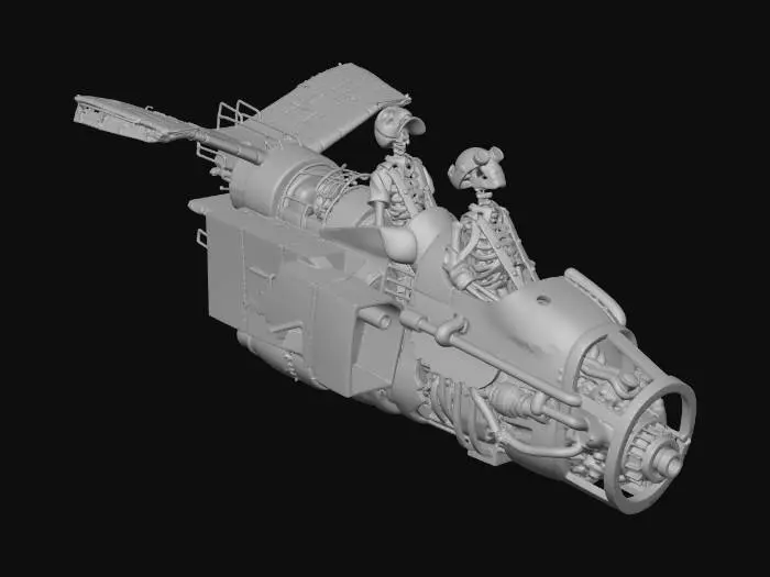 3D model for Skeleton Pilots in a Rusty Plane