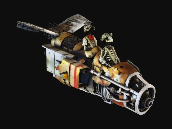 3D model for Skeleton Pilots in a Rusty Plane