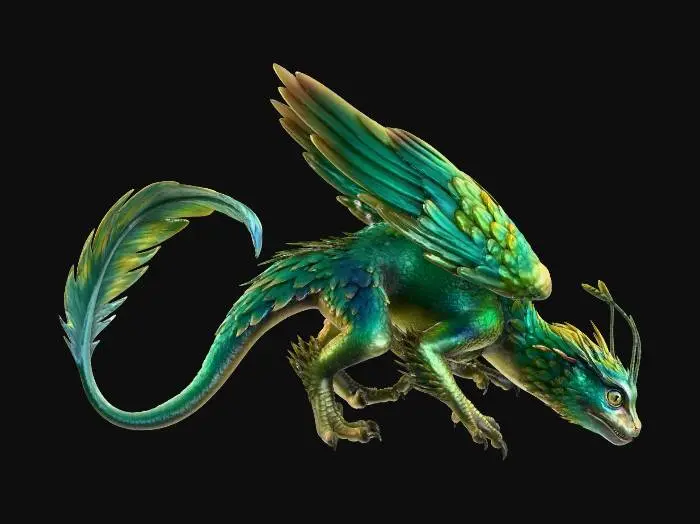 3D model for Emerald Dragon at the Mossy Stream