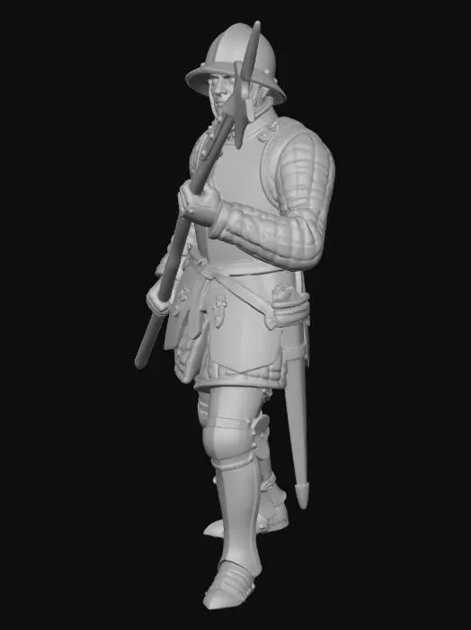 3D model for halleberd foot soldier