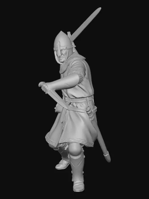 3D model for Blue Knight in Battle Stance