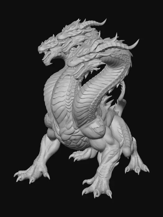 3D model for Three-Headed Emberwyrm