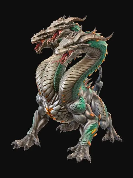 3D model for Three-Headed Emberwyrm