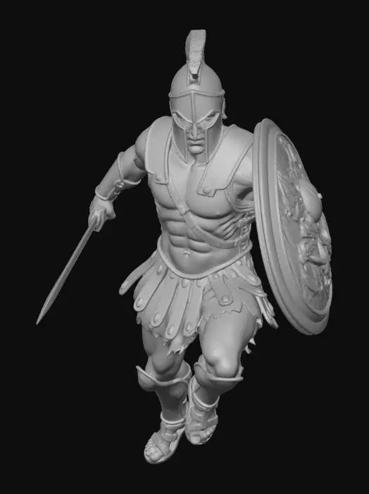 3D model for Charging Spartan Warrior