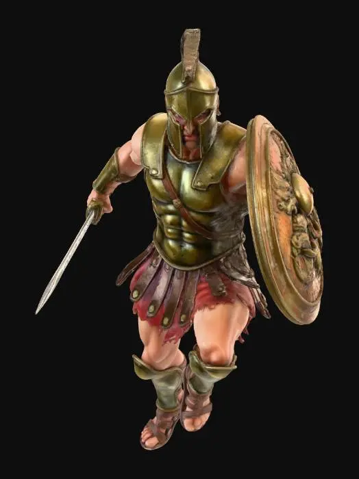 3D model for Charging Spartan Warrior