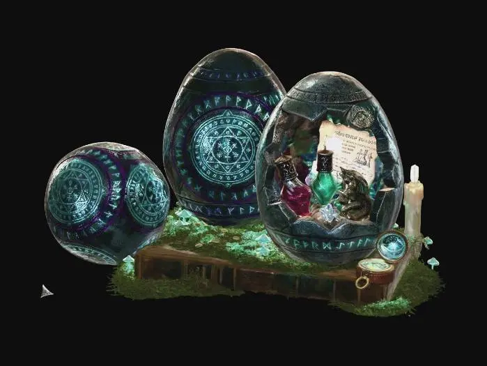 3D model for Runic Dragon Eggs, #EasterEgg2026#