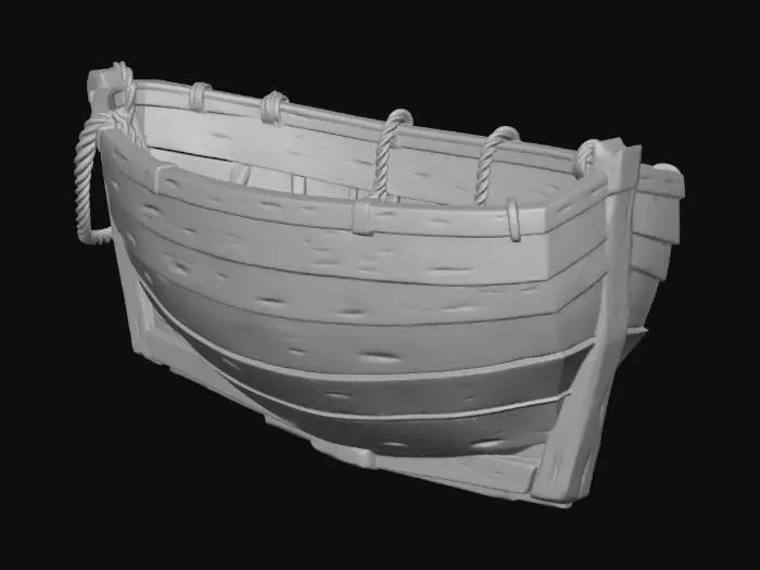 3D model for Weathered Rowboat