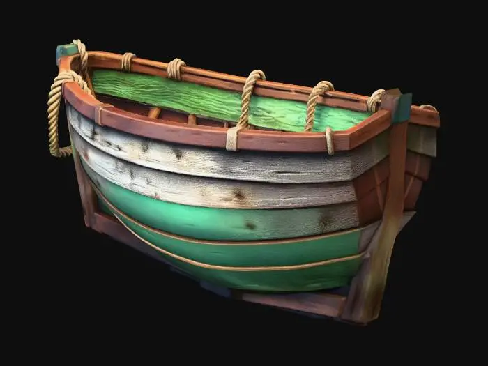 3D model for Weathered Rowboat