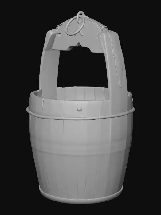 3D model for Wooden Water Bucket