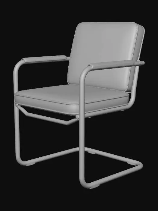 3D model for Brown Leather Cantilever Chair