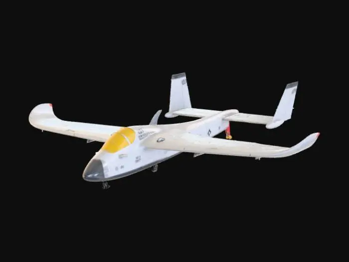 3D model for **Astro Glider - Physical Specifications**
Individual flight board measuring 48"L x 18"W x 4"H at center. Weight ~25-30 lbs.
Deck features raised footpads spaced 14" apart with textured grip zones. Central spine runs full length with handrail grips 8" from front edge.
Nose tapers over 12" forward section. Tail flares with stabilizer fins extending 6" per side. Undercarriage houses twin 3" diameter propulsion ports 10" from rear.
Edge profile graduates from 4" center to 1.5" perimeter. Bottom includes aerodynamic channels and ventilation louvers. Control panel (2"x3") embedded near front grip.
Lightweight composite construction with reinforced footpad mounts and propulsion housing.