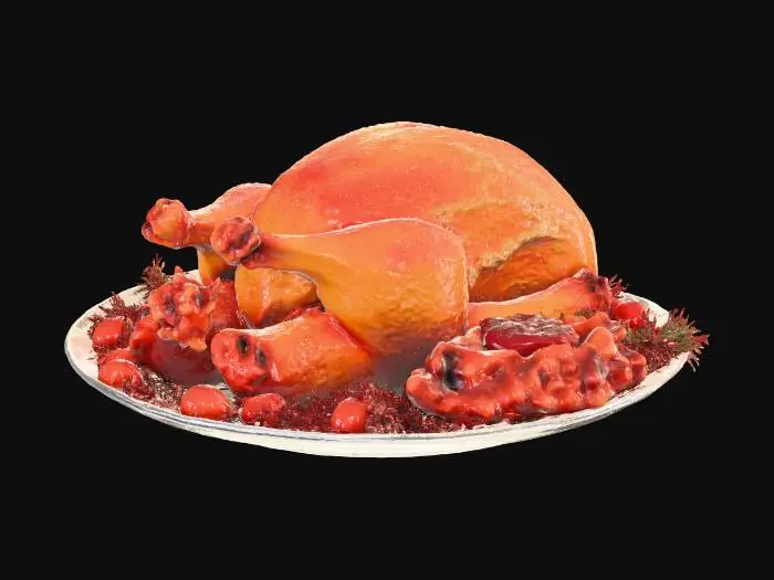 3D model for fancy thanksgiving turkey dinner