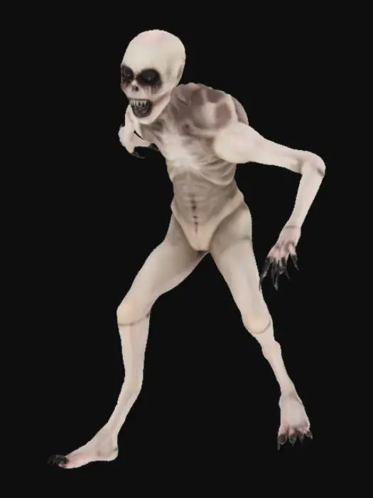 3D model for the_rake creepypasta_creature