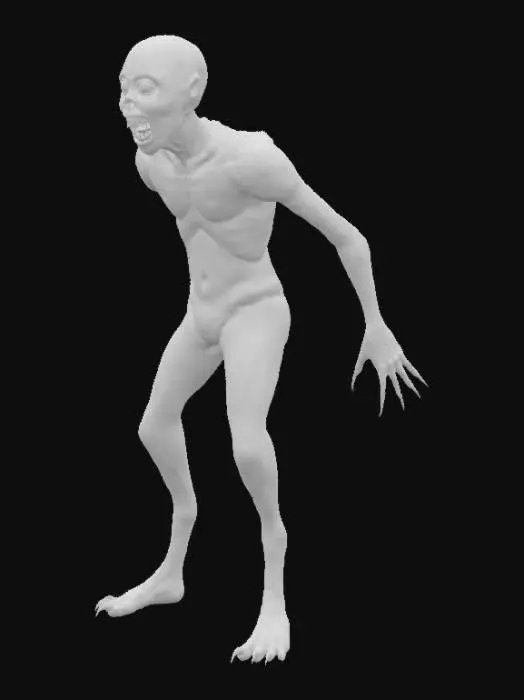 3D model for the_rake creepypasta_creature