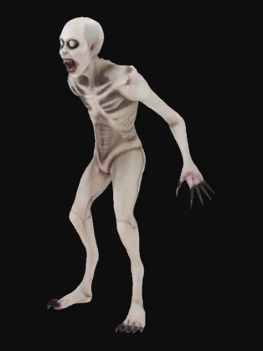 3D model for the_rake creepypasta_creature