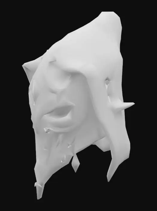 3D model for "Elegant and mysterious mage helmet in dark fantasy style, enchanted circlet or arcane hood, adorned with glowing runes and mystical crystals, flowing fabric details, subtle metallic accents, suitable for Unreal Engine 5."