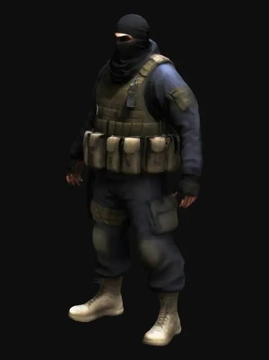 3D model for Counter Strike 1.6 terrorist player without weapons
