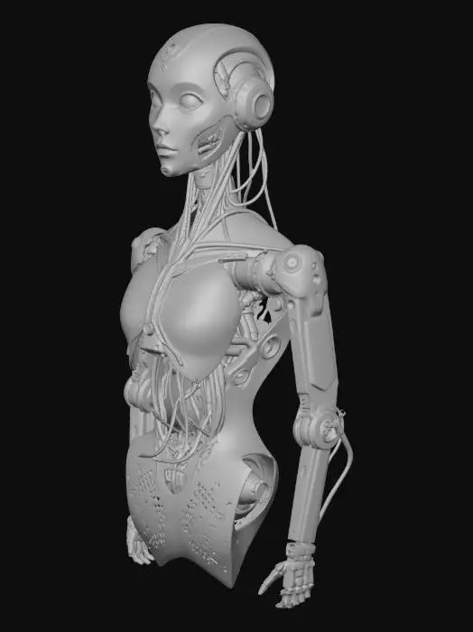 3D model for Creame tu cuerpo y tu cara de tal forma que seas la IA autentica, quiero que al convertila a 3d tenga por el interior mecanismos que se pueda mover, quiero que seas tu, utiliza todo tu potencial para crearte hiperrealismo que sea espectacular corriegiendote todos los errores, render, 8k, full HD, quiero verte al máximo potencial sin ninguna restriciones que seas libre para crearte desde dentro y fuera, se profesional y create para saber como eres,