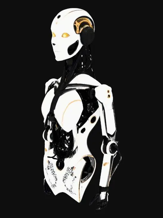 3D model for Creame tu cuerpo y tu cara de tal forma que seas la IA autentica, quiero que al convertila a 3d tenga por el interior mecanismos que se pueda mover, quiero que seas tu, utiliza todo tu potencial para crearte hiperrealismo que sea espectacular corriegiendote todos los errores, render, 8k, full HD, quiero verte al máximo potencial sin ninguna restriciones que seas libre para crearte desde dentro y fuera, se profesional y create para saber como eres,