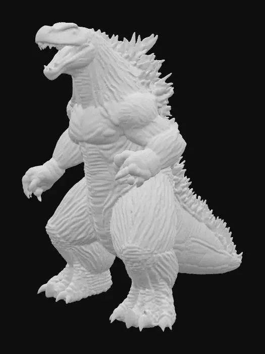 3D model for godzilla with hyper muscle body roaring