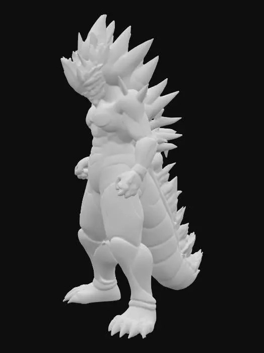 3D model for perfect cell from dragonballz fusion with godzilla