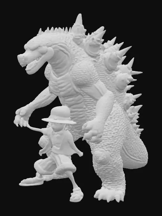 3D model for monkey d luffy fusion godzilla