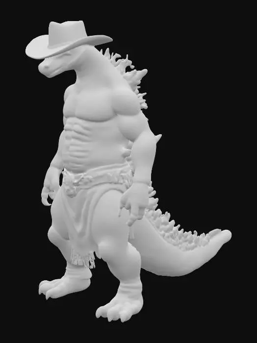 3D model for Cowboy-godzilla character DND, #PBR#. 