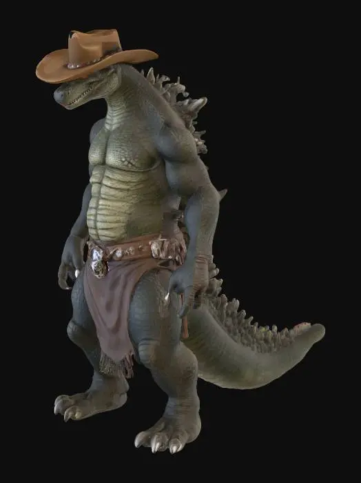 3D model for Cowboy-godzilla character DND, #PBR#. 