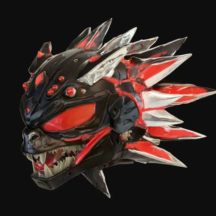 3D model for godzilla Epic Dark Visored Barbuta Helmet themed,