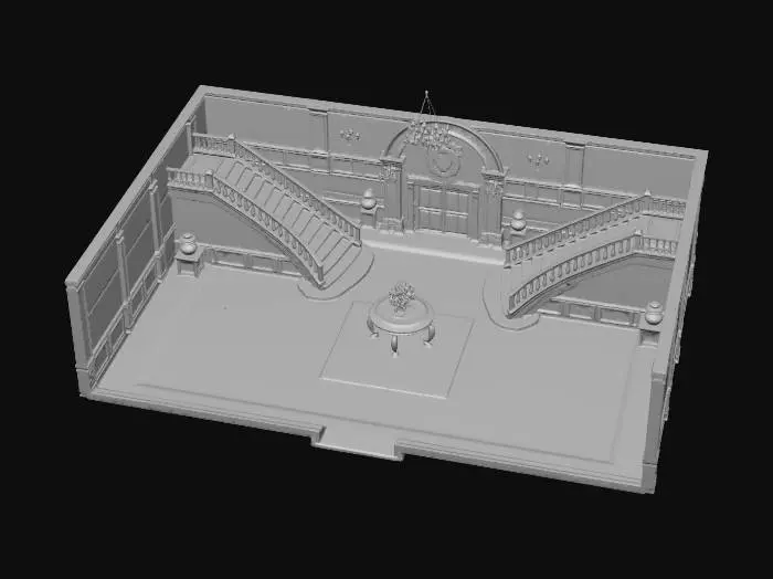 3D model for Symmetrical Marble Atrium