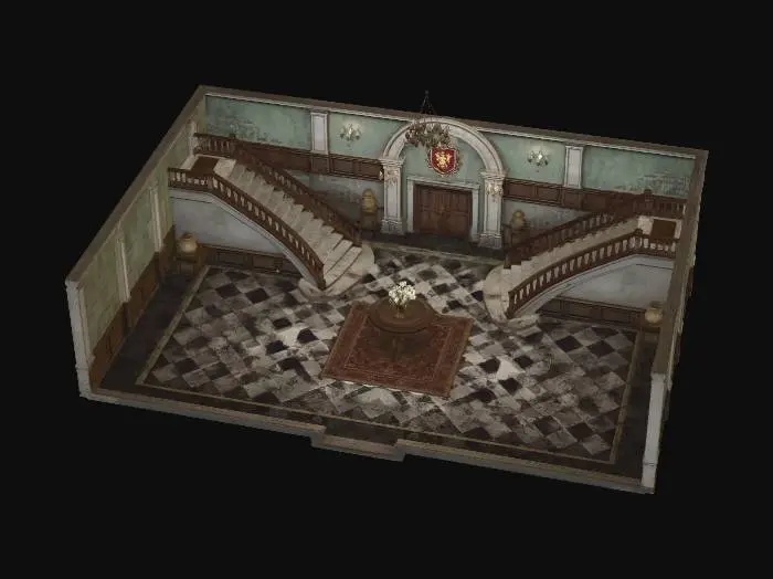 3D model for Symmetrical Marble Atrium
