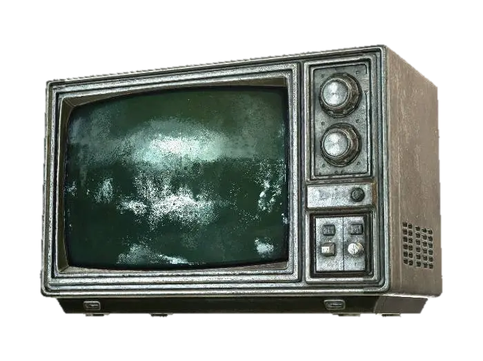 Vintage CRT Television on a Green Backdrop - Monitor 3D model, vytvořený pomocí AI