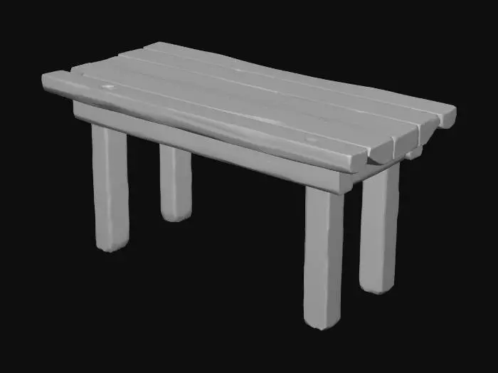 3D model for Weathered Timber Bench