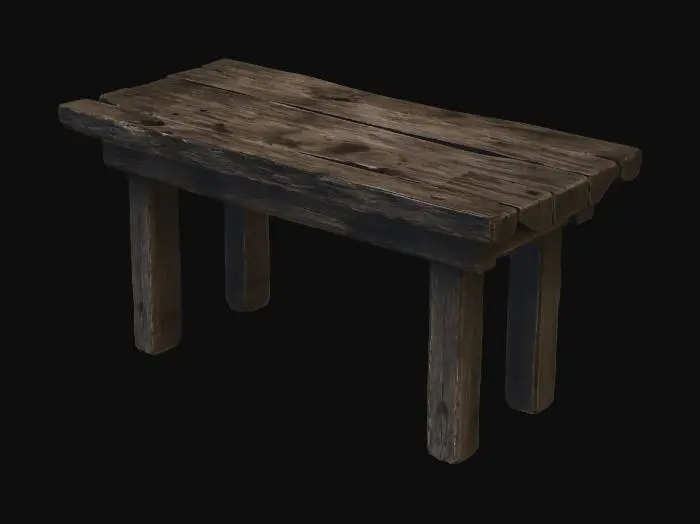 3D model for Weathered Timber Bench
