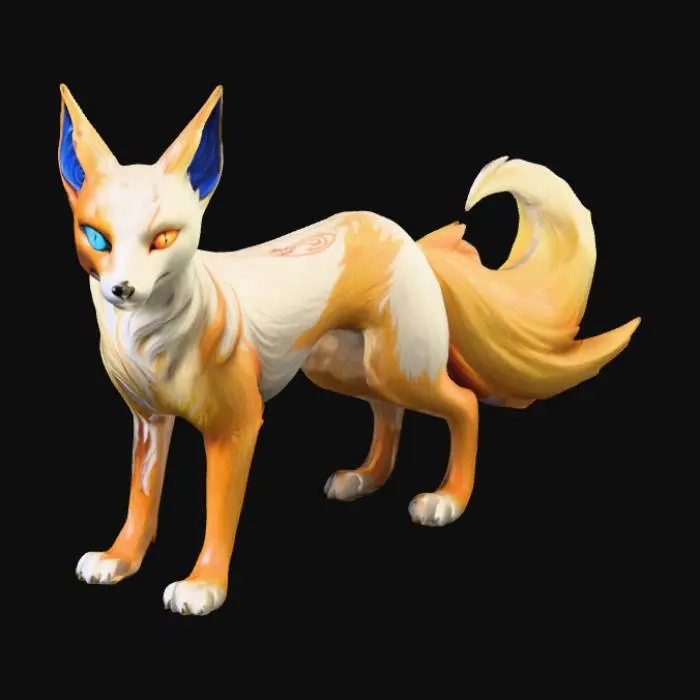 3D model for a high detail ninetails firefox with a yin yang in it's forehead