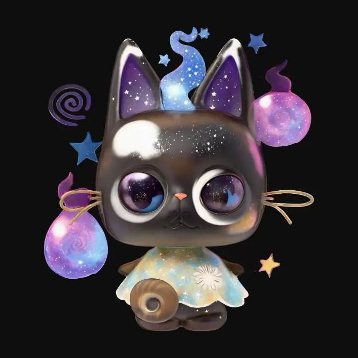 3D model for Whimsical Starlit Kitten, #villain#