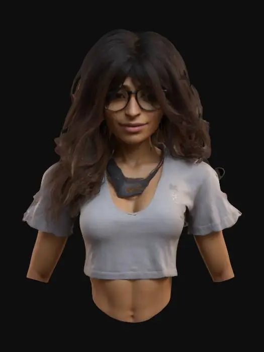 3D model for Mia Khalifa, unreal engine 5, highest quality, highest resolution, insane detailed, character design, z-brush, v-ray, full body, no mask