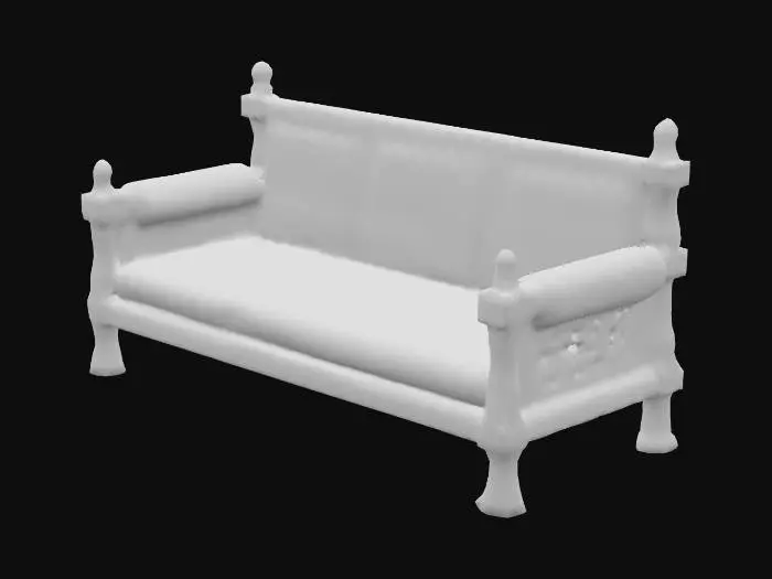 3D model for whatever was used for a couch in a 13th century medieval home. highly detailed. period accurate furniture. closed mesh. realism.