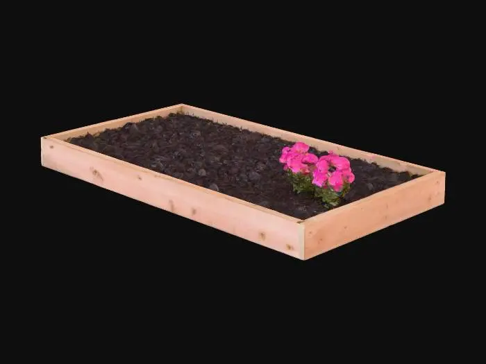 3D model for a rectangular flower bed of mulch.