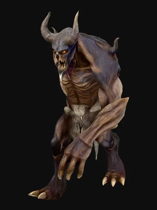 3D model for An English folk horror monster on a blank background.  