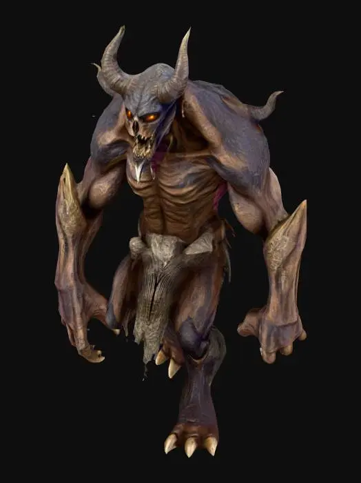 3D model for An English folk horror monster on a blank background.  