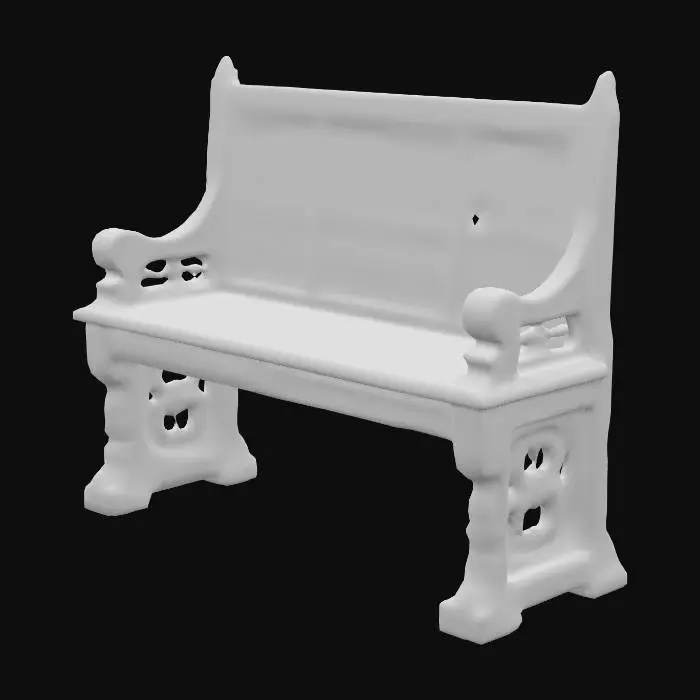 3D model for 13th century medieval pew style bench. highly detailed. period accurate furniture. closed mesh. realism.