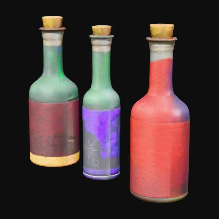 3D model for a variety of potion bottles