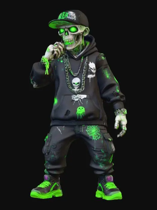 3D model for Rapper Zombie