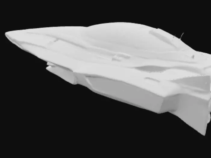 3D model for A futuristic anti-gravity racing shipfrom the Wipeout games, reimagined as a boat